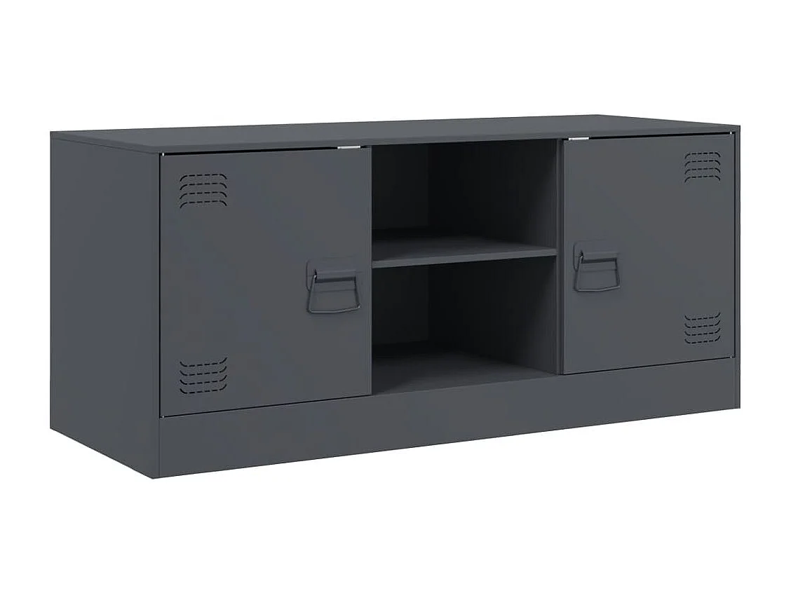 Meuble TV anthracite 99x39x44 cm acier