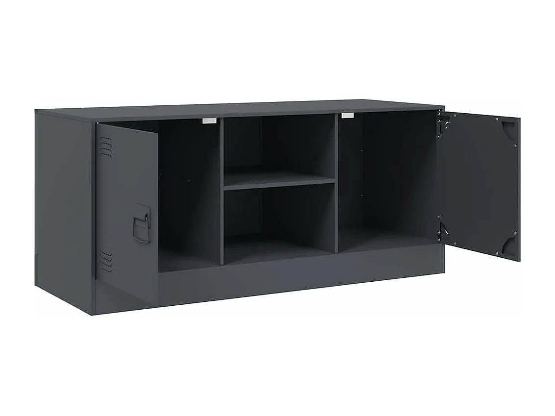Meuble TV anthracite 99x39x44 cm acier