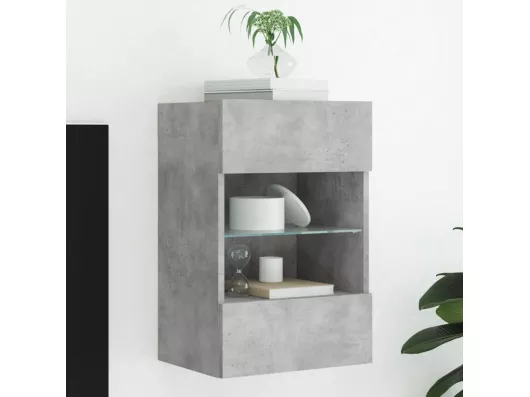 Kauf Unique TV-Wandschrank mit LED-Leuchten Betongrau 40x30x60,5 cm