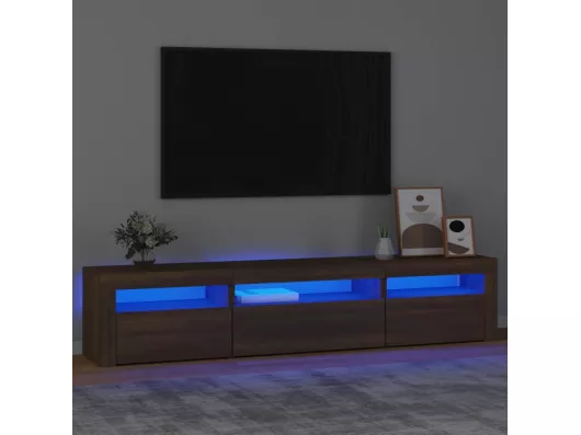 Kauf Unique TV-Schrank mit LED-Leuchten Braun Eichen-Optik 195x35x40 cm