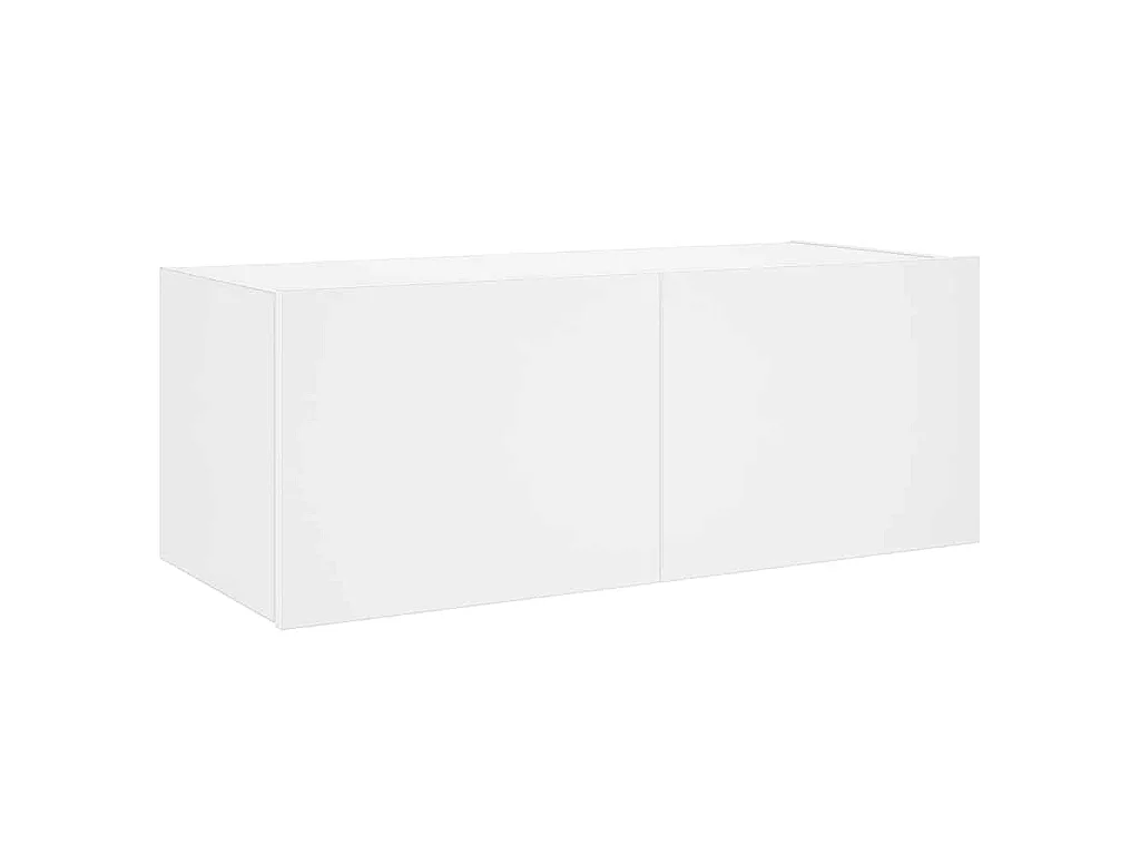 Meuble TV mural avec lumières LED blanc 80x35x31 cm