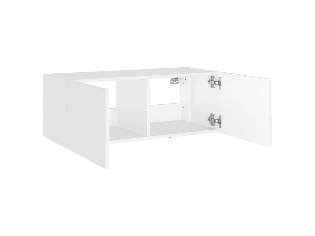 Meuble TV mural avec lumières LED blanc 80x35x31 cm