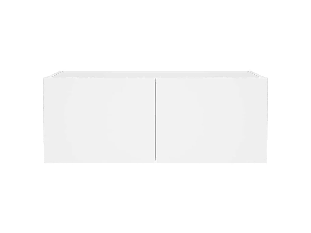 Meuble TV mural avec lumières LED blanc 80x35x31 cm
