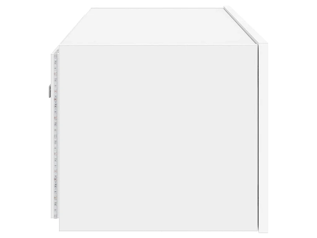 Meuble TV mural avec lumières LED blanc 80x35x31 cm