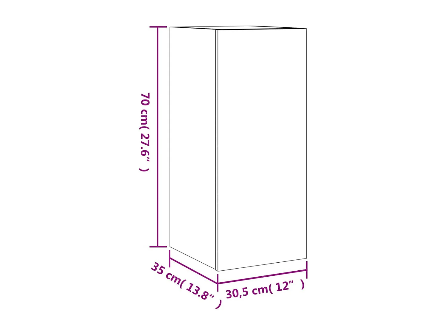 Meubles TV muraux avec lumières LED 2 pcs blanc 30,5x35x70 cm