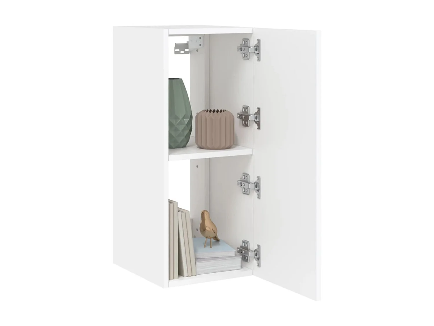 Meubles TV muraux avec lumières LED 2 pcs blanc 30,5x35x70 cm