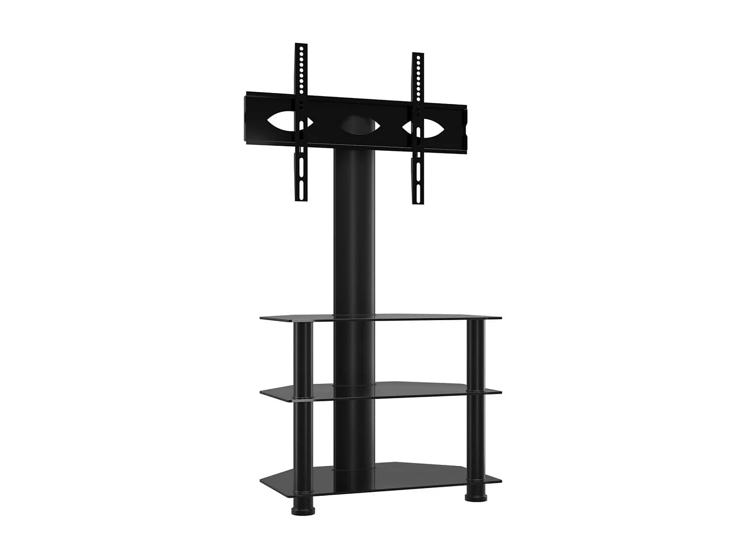 TV-Eckregal mit 3 Ablagen für 32-70 Zoll Schwarz