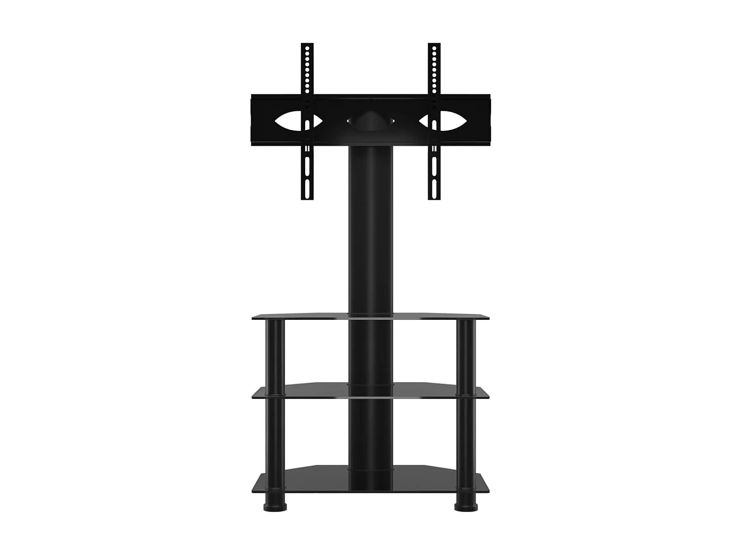 TV-Eckregal mit 3 Ablagen für 32-70 Zoll Schwarz
