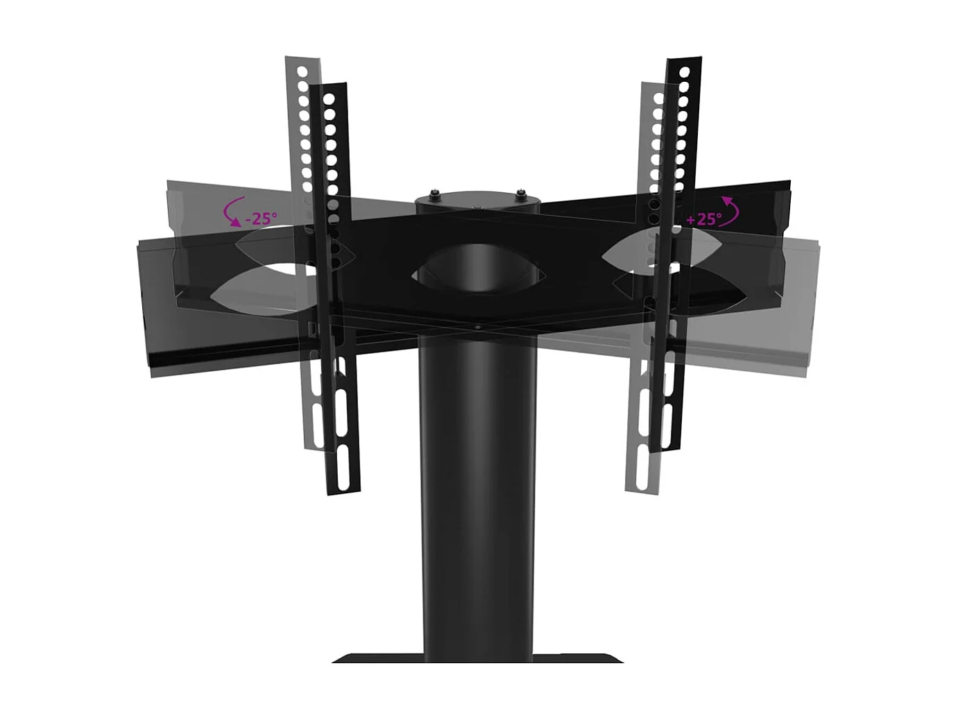 TV-Eckregal mit 3 Ablagen für 32-70 Zoll Schwarz