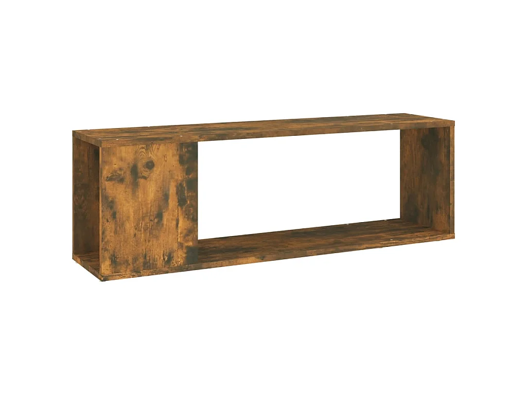 Meuble TV Chêne fumé 100x24x32 cm Bois d'ingénierie