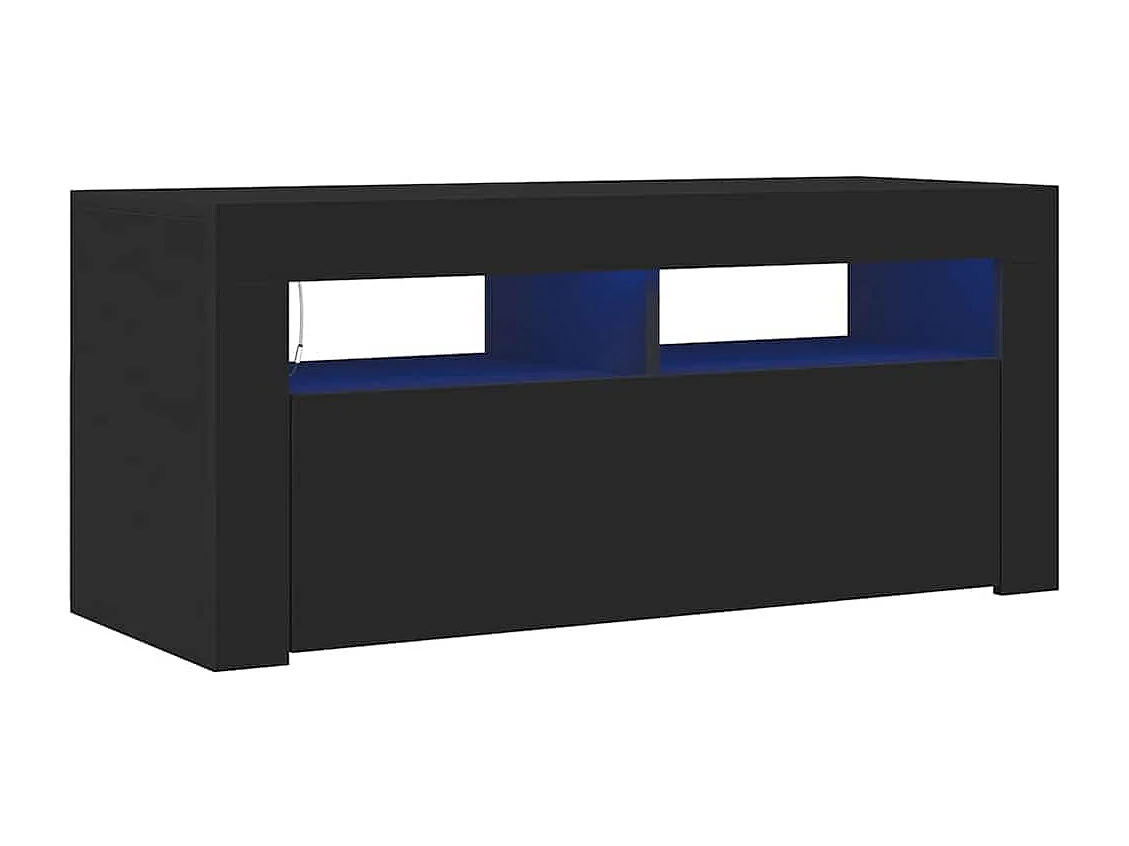 Meuble TV avec lumières LED noir 90x35x40 cm
