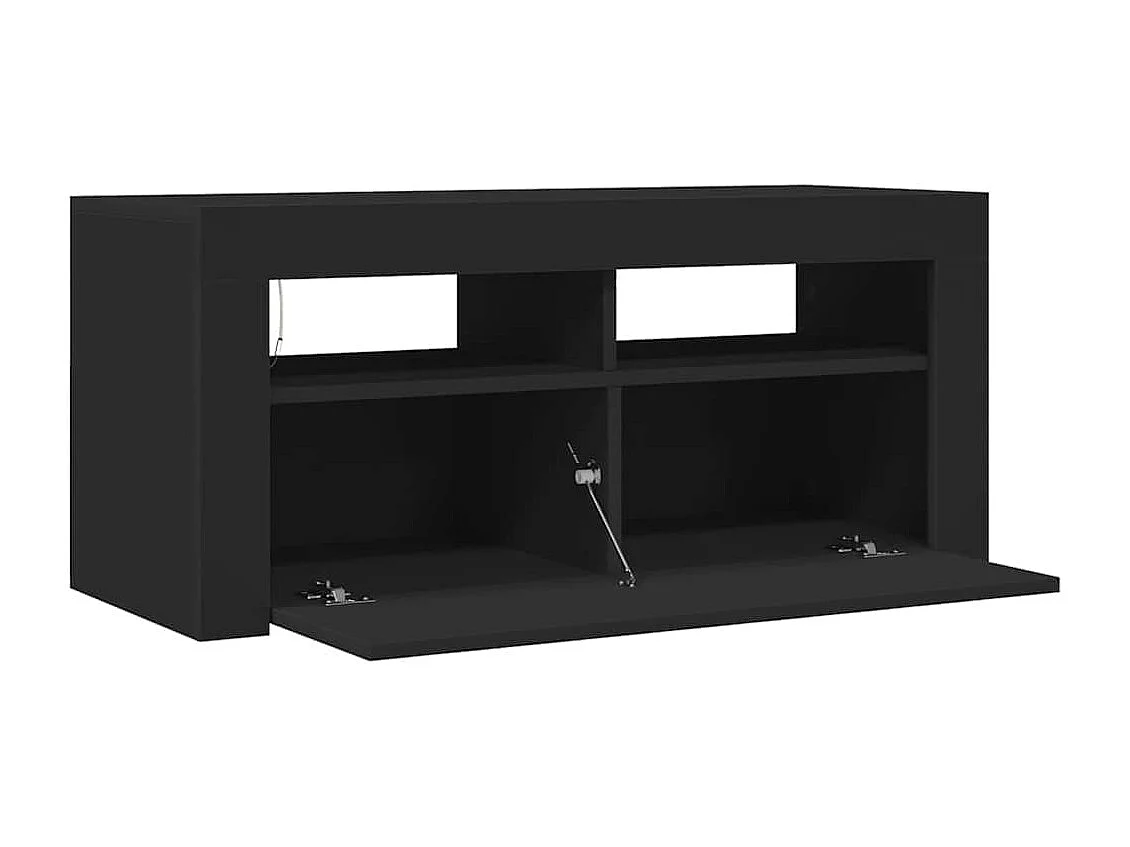 TV-Schrank mit LED-Beleuchtung Schwarz 90x35x40 cm
