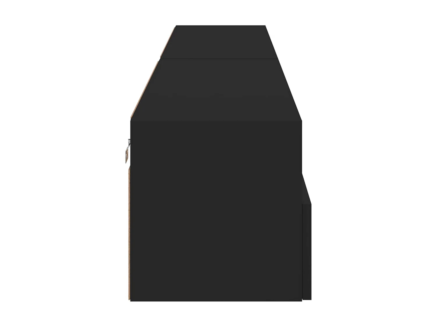 Mobili TV a Parete 2pz Neri 100x30x30 cm in Legno Multistrato