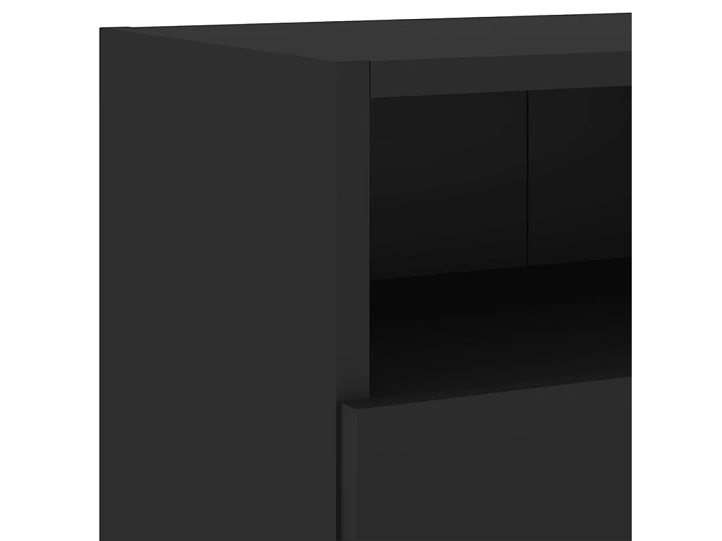Mobili TV a Parete 2pz Neri 100x30x30 cm in Legno Multistrato