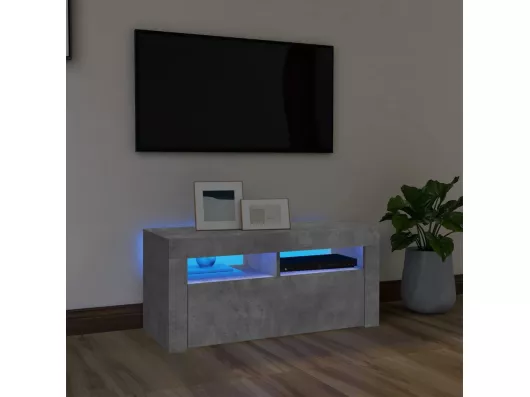 Kauf Unique TV-Schrank mit LED-Leuchten Betongrau 90x35x40 cm