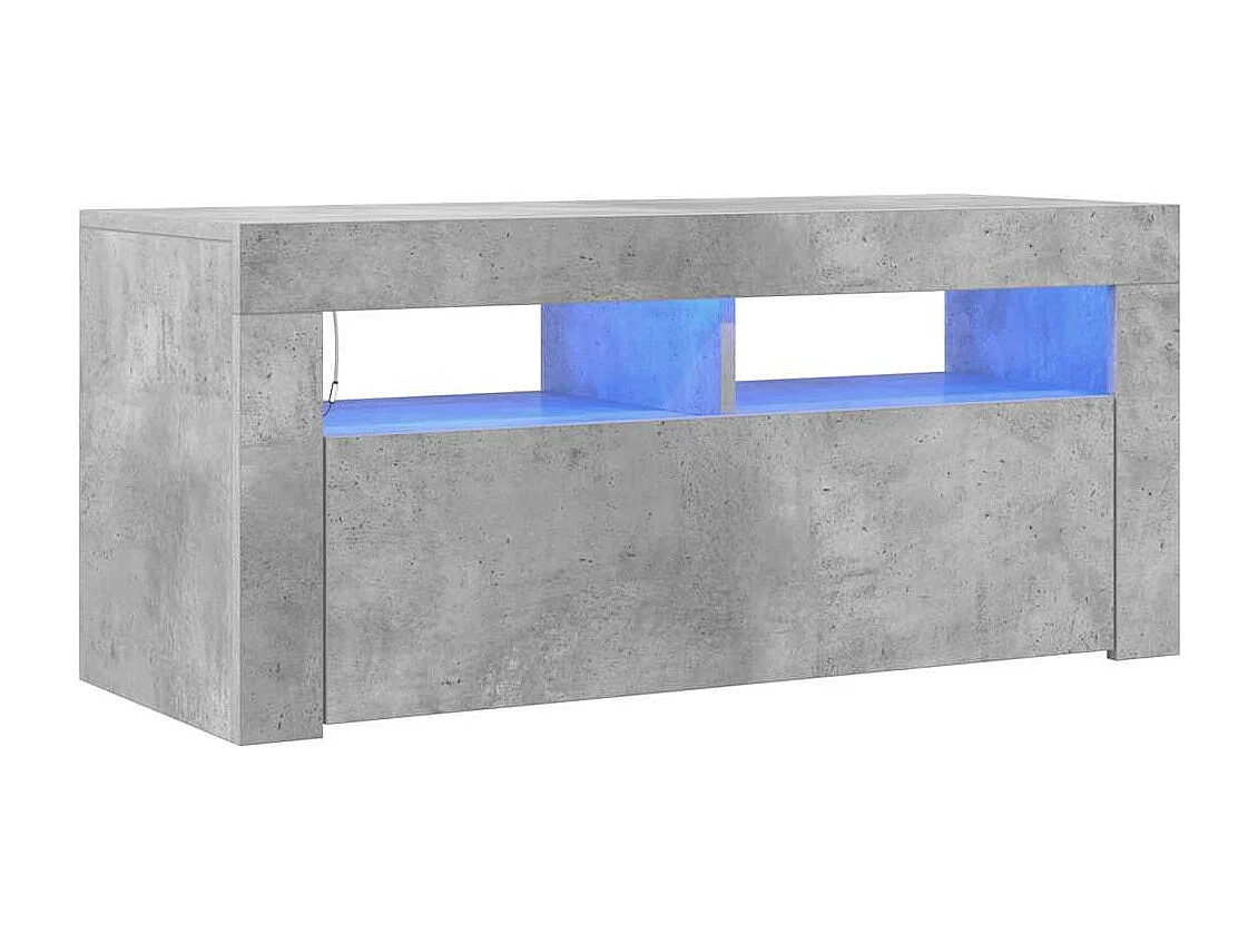Tv-meubel met LED-verlichting 90x35x40 cm betongrijs