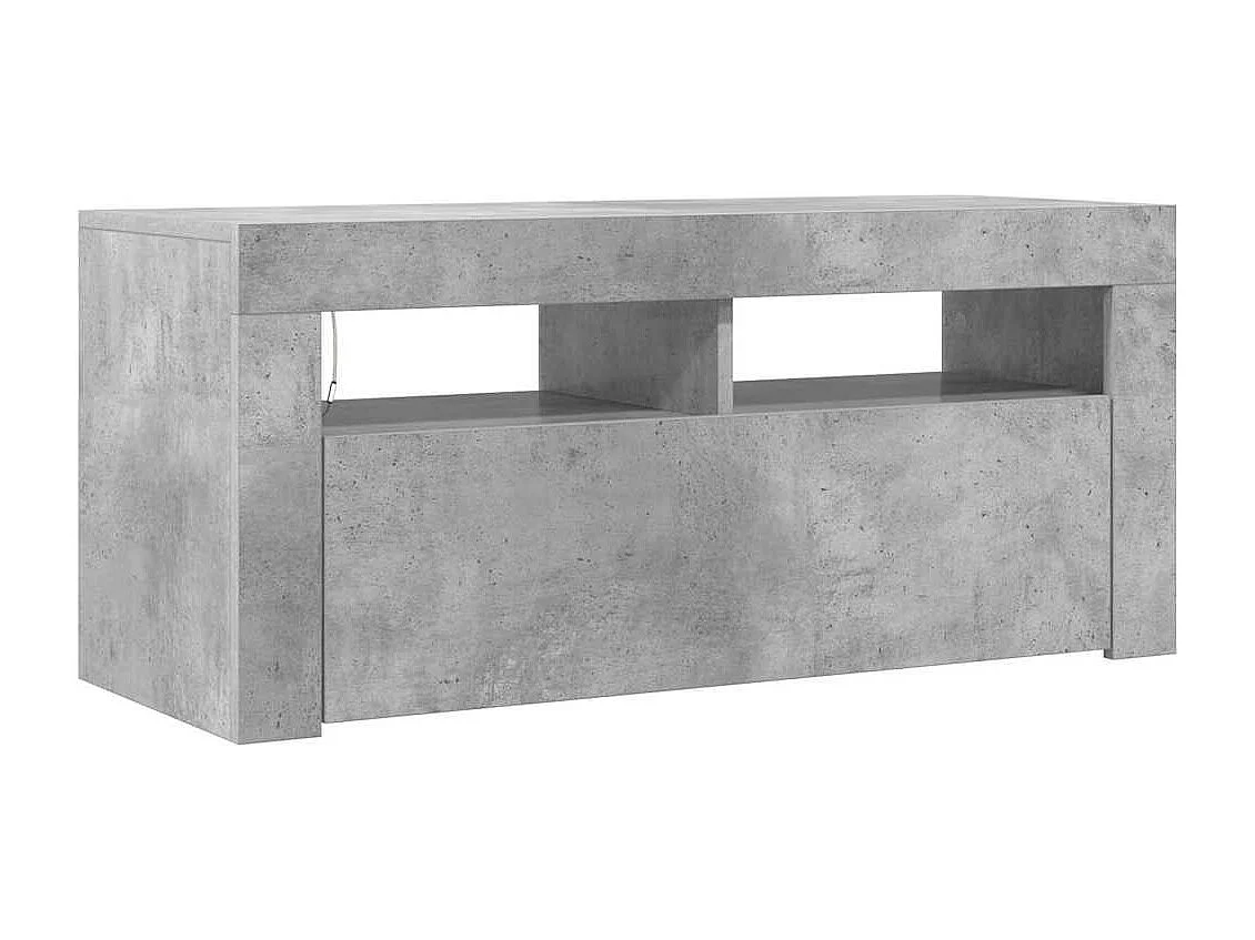 Tv-meubel met LED-verlichting 90x35x40 cm betongrijs