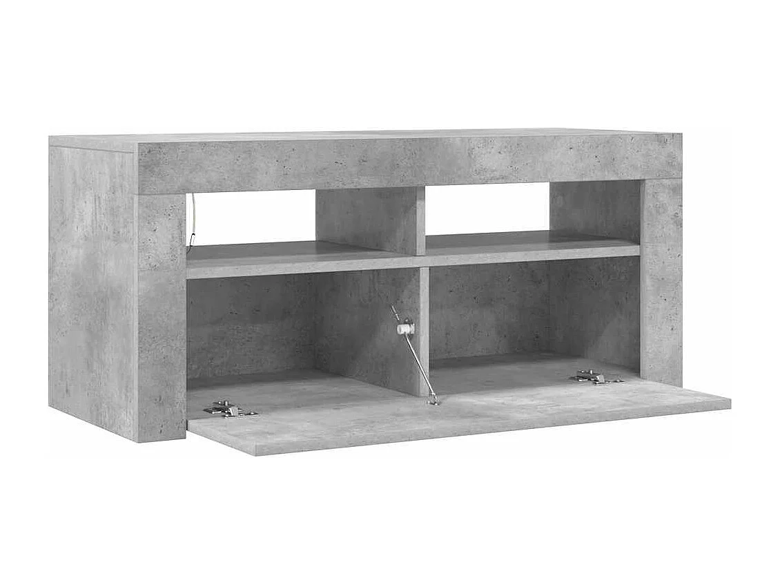 Tv-meubel met LED-verlichting 90x35x40 cm betongrijs