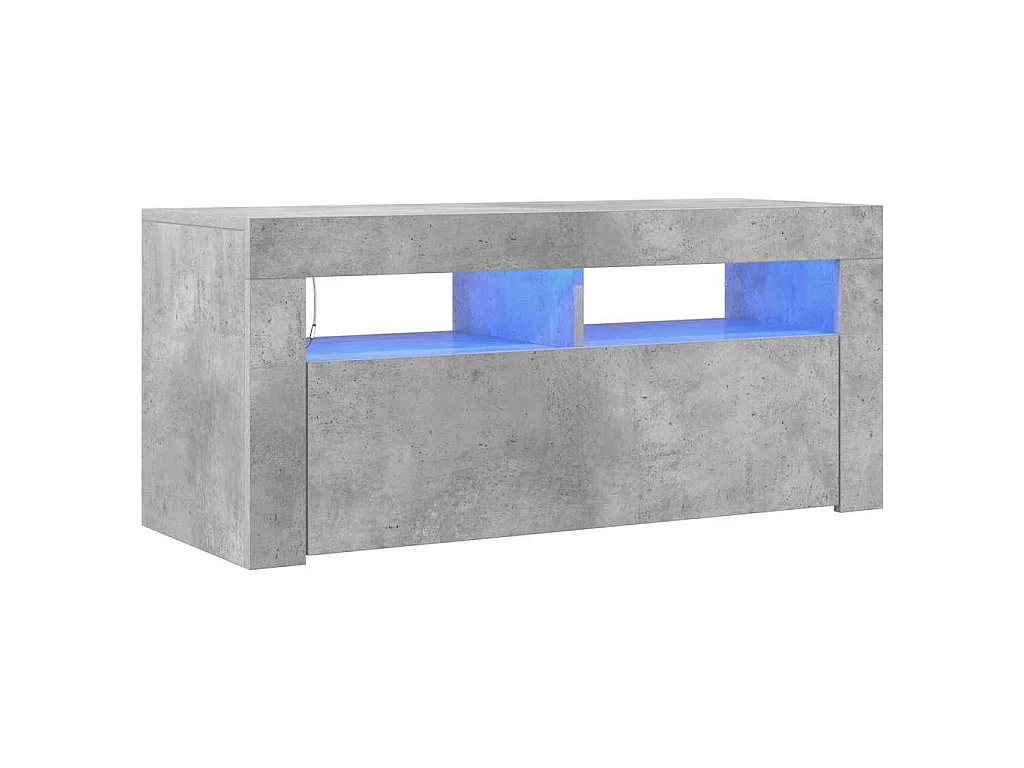 Tv-meubel met LED-verlichting 90x35x40 cm betongrijs