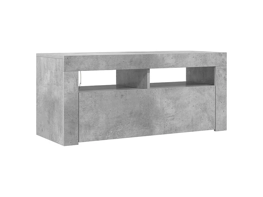 Tv-meubel met LED-verlichting 90x35x40 cm betongrijs