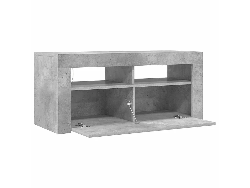 Tv-meubel met LED-verlichting 90x35x40 cm betongrijs