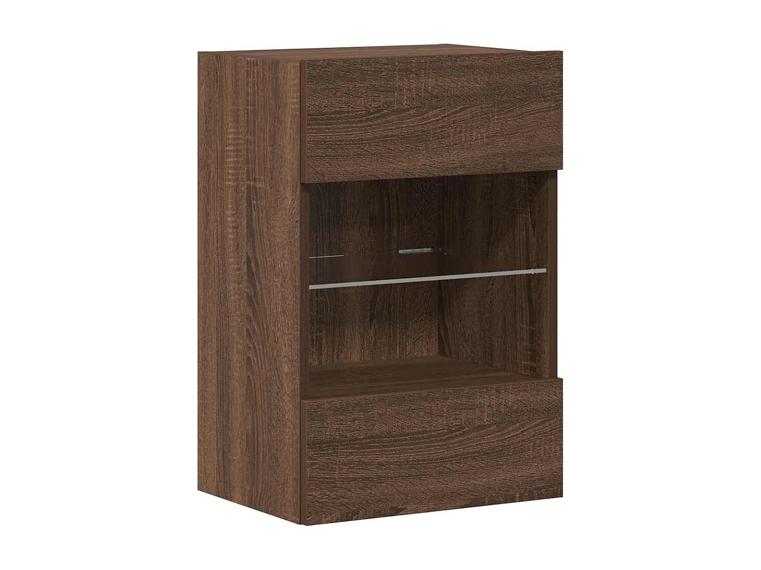 Meubles muraux avec lumières LED pour TV 2 pcs chêne marron 40x30x60,5 cm