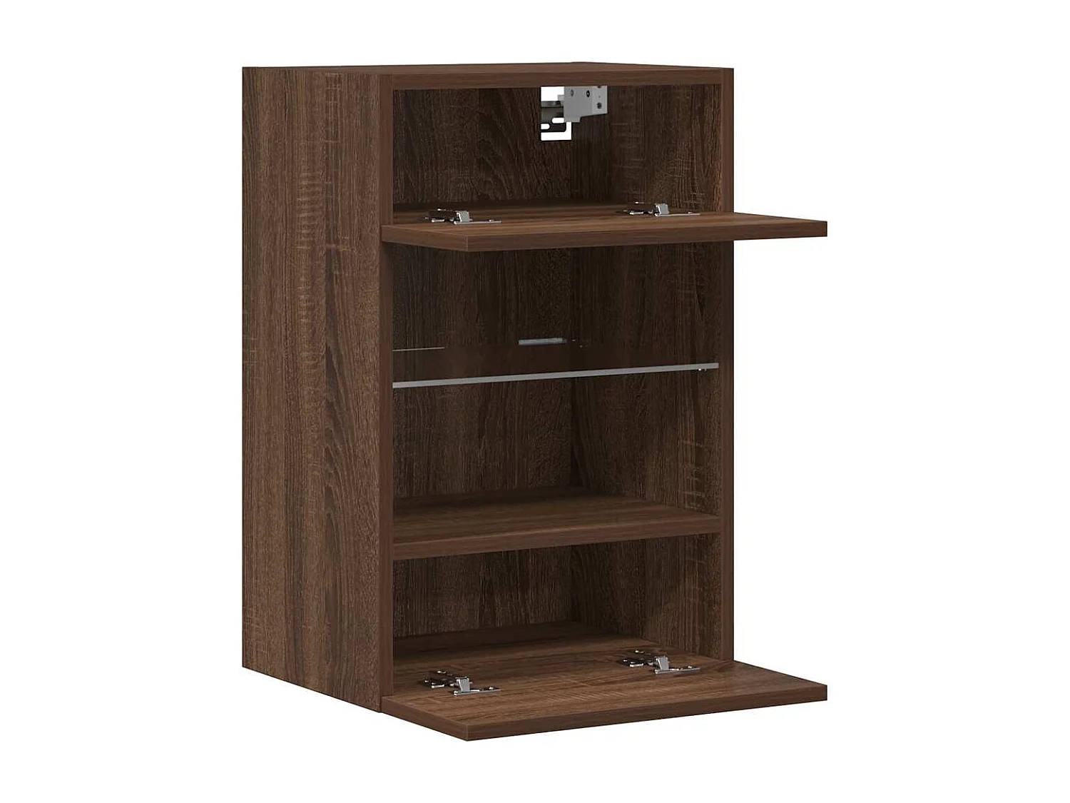 Meubles muraux avec lumières LED pour TV 2 pcs chêne marron 40x30x60,5 cm