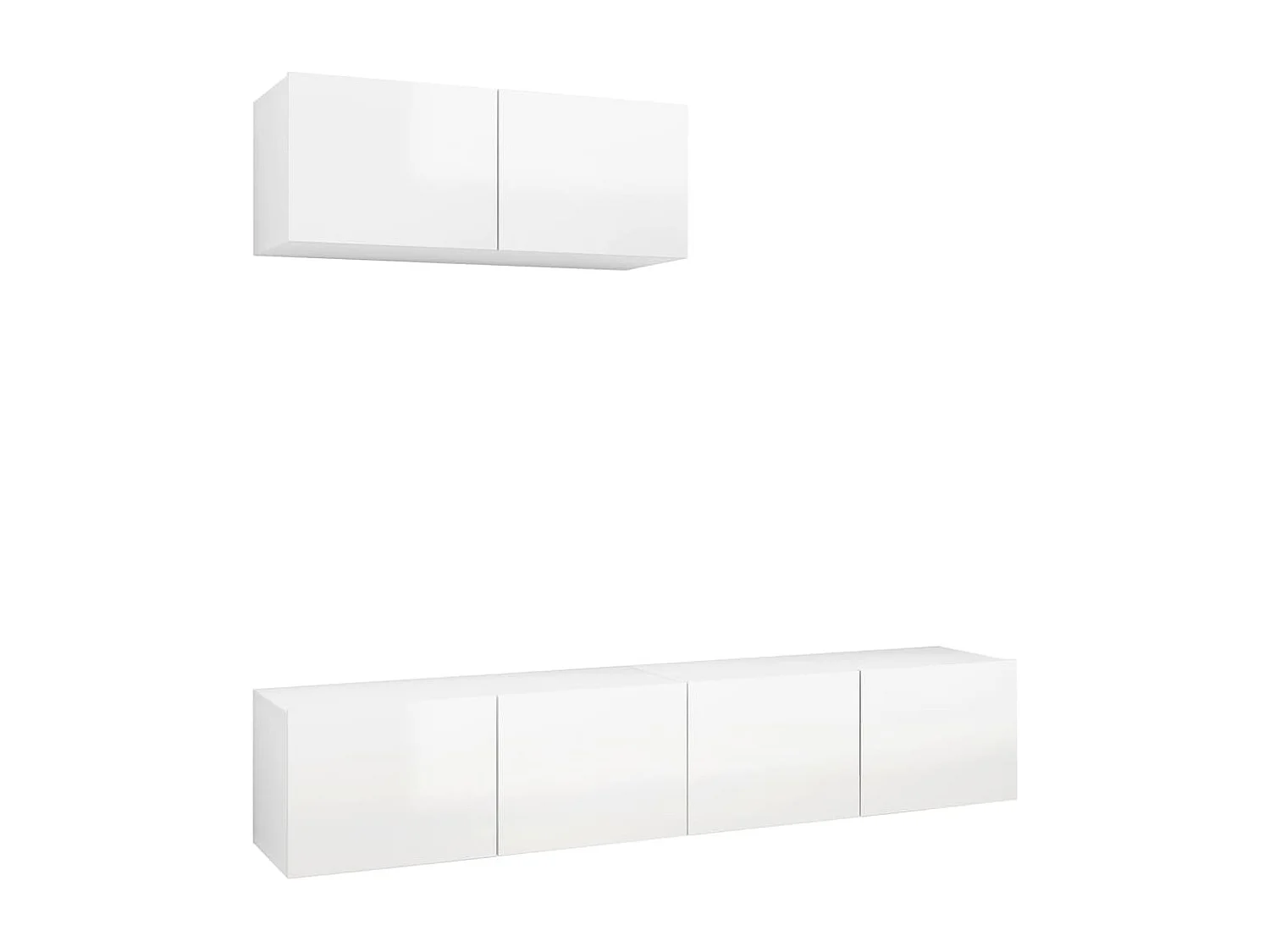 Meubles TV 3 pcs Blanc brillant Bois d'ingénierie