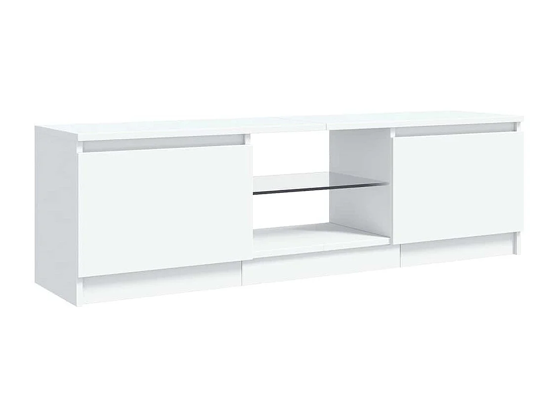 Meuble TV avec lumières LED Blanc 120x30x36 cm