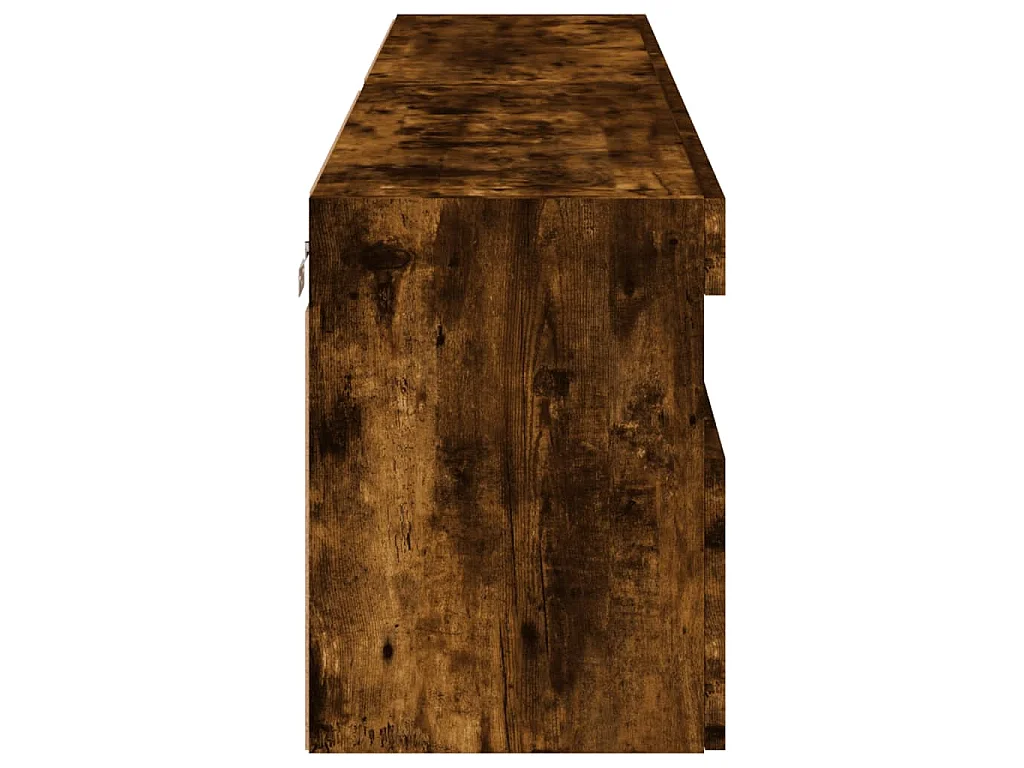 Meubles TV muraux et lumières LED 2pcs chêne fumé 80x30x40 cm