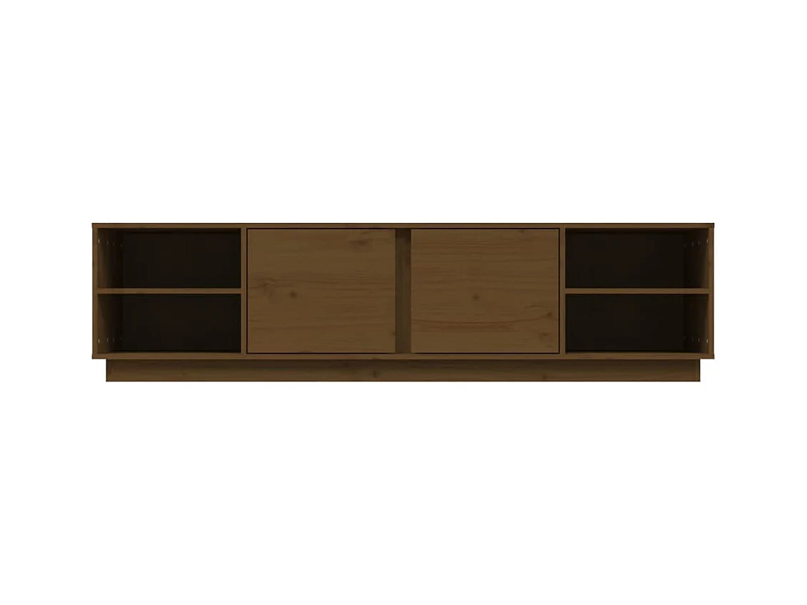 Tv-meubel 156x40x40 cm massief grenenhout honingbruin