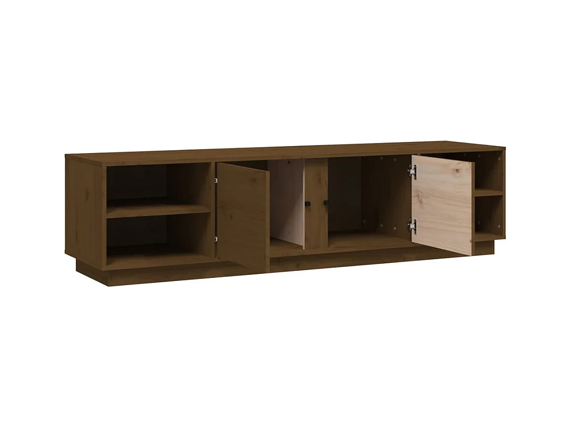 Tv-meubel 156x40x40 cm massief grenenhout honingbruin