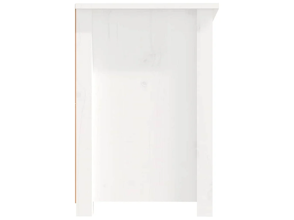 Mobile Porta TV Bianco 114x35x52 cm in Legno Massello di Pino