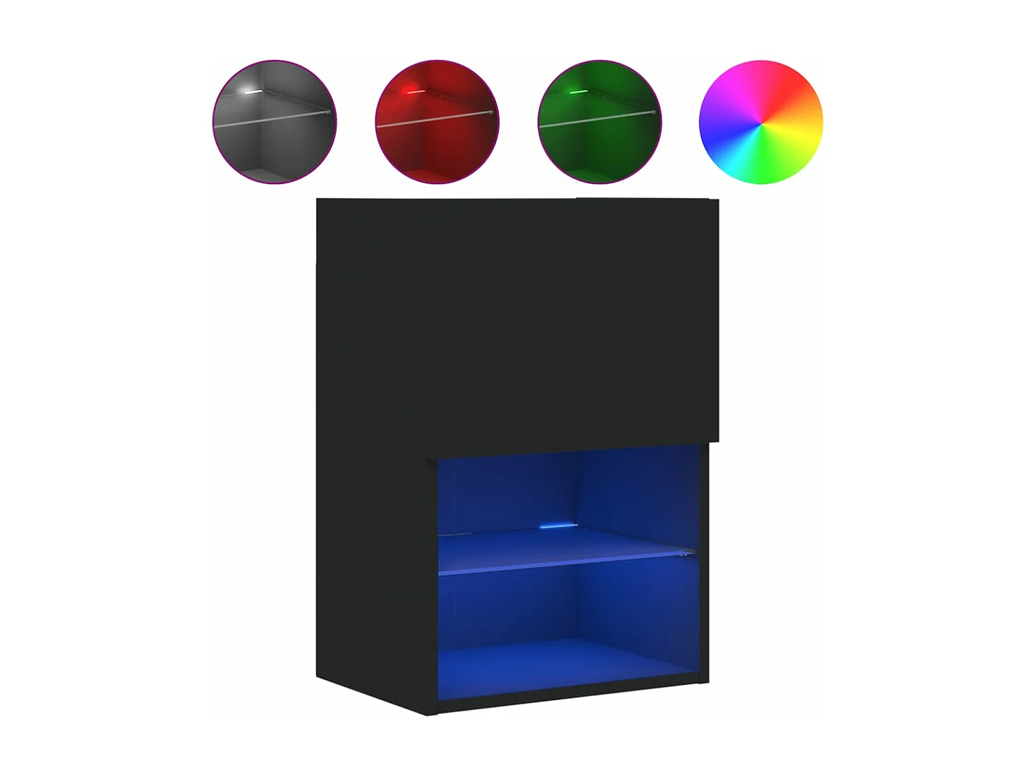 Móveis de TV com luzes LED 2 pcs 40,5x30x60 cm preto