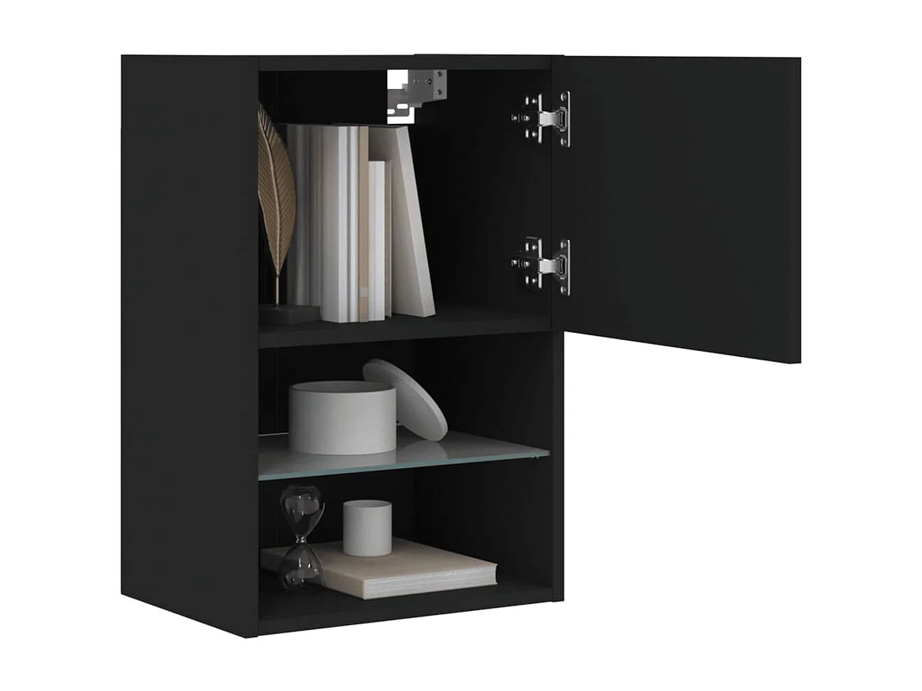 Meubles TV avec lumières LED 2 pcs noir 40,5x30x60 cm