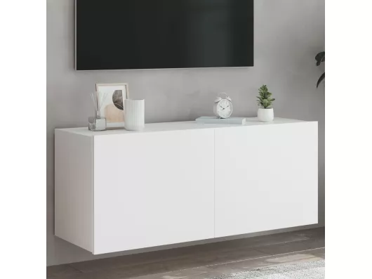 Kauf Unique TV-Wandschrank mit LED-Leuchten Weiß 100x35x41 cm