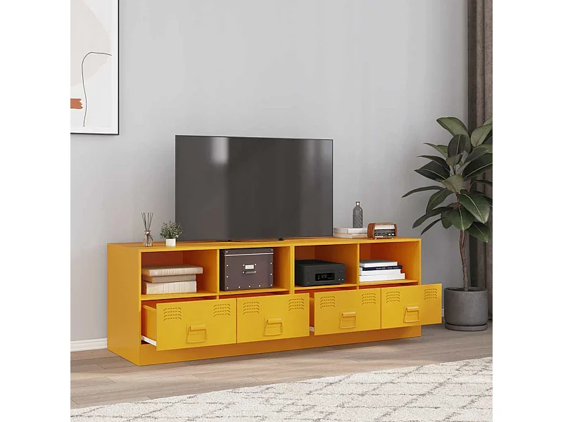 Muebles para TV 2 unidades acero amarillo mostaza 67x39x44 cm