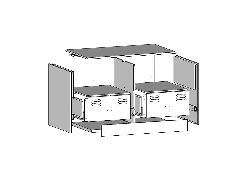 Tv-meubelen 2 st 67x39x44 cm staal mosterdgeel