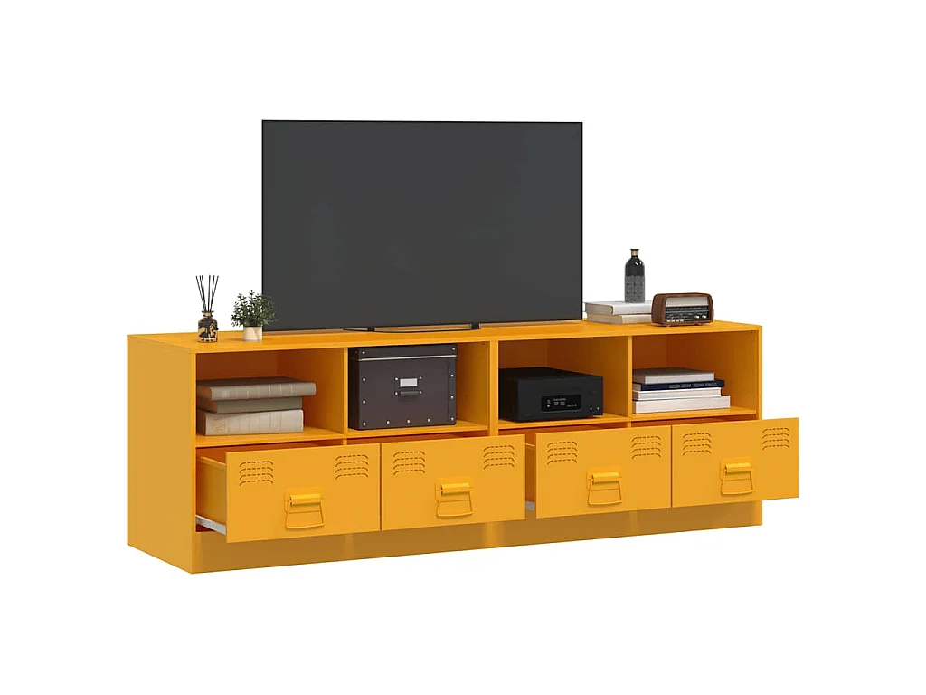 Tv-meubelen 2 st 67x39x44 cm staal mosterdgeel