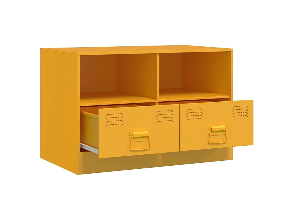 Tv-meubelen 2 st 67x39x44 cm staal mosterdgeel