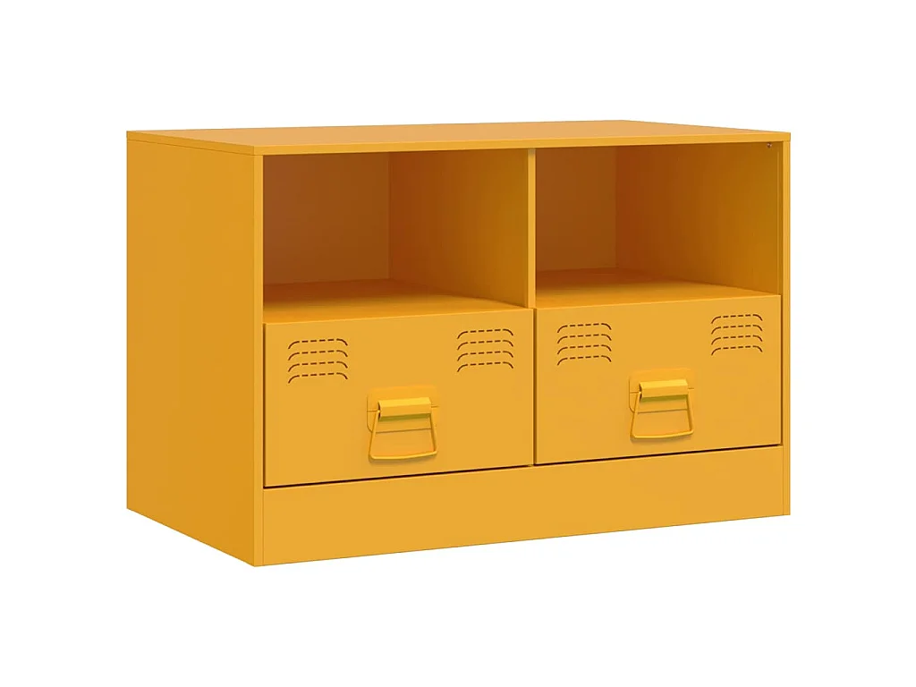 Tv-meubelen 2 st 67x39x44 cm staal mosterdgeel