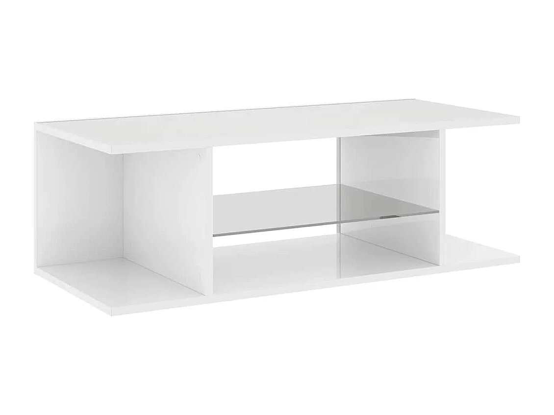 TV-Schrank mit LED-Leuchten Hochglanz-Weiß 90x39x30 cm