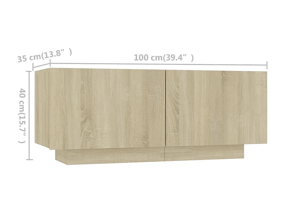 Mobile Porta TV con Luci LED Rovere Sonoma 260x35x40 cm