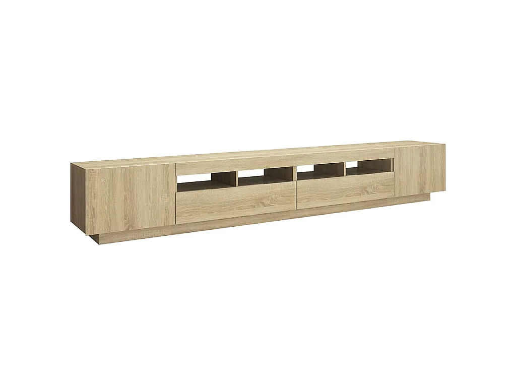 Tv-meubel met LED-verlichting 260x35x40 cm sonoma eikenkleurig