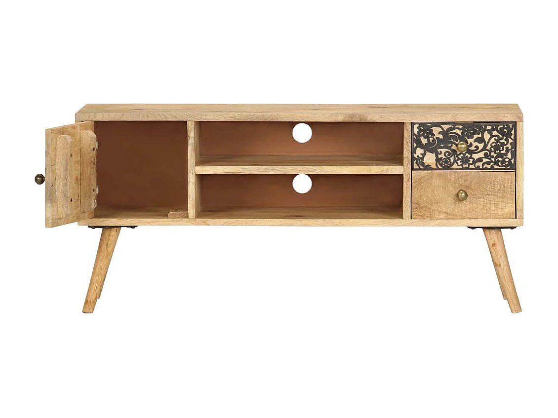 Meuble TV 100x30x45 cm bois massif de manguier