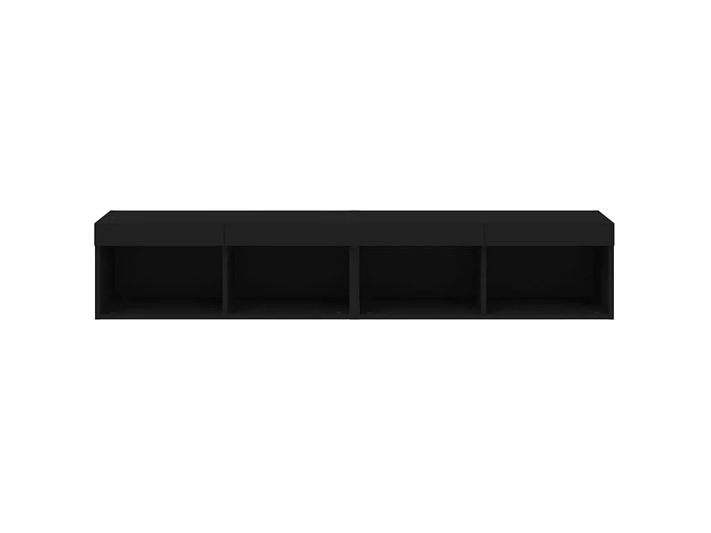Meubles TV avec lumières LED 2 pcs noir 80x30x30 cm