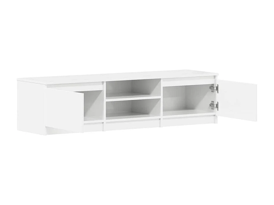 Meuble TV blanc brillant 140x40x35,5 cm bois d'ingénierie