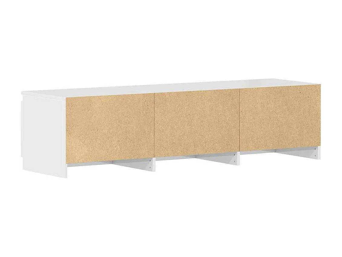 Meuble TV blanc brillant 140x40x35,5 cm bois d'ingénierie