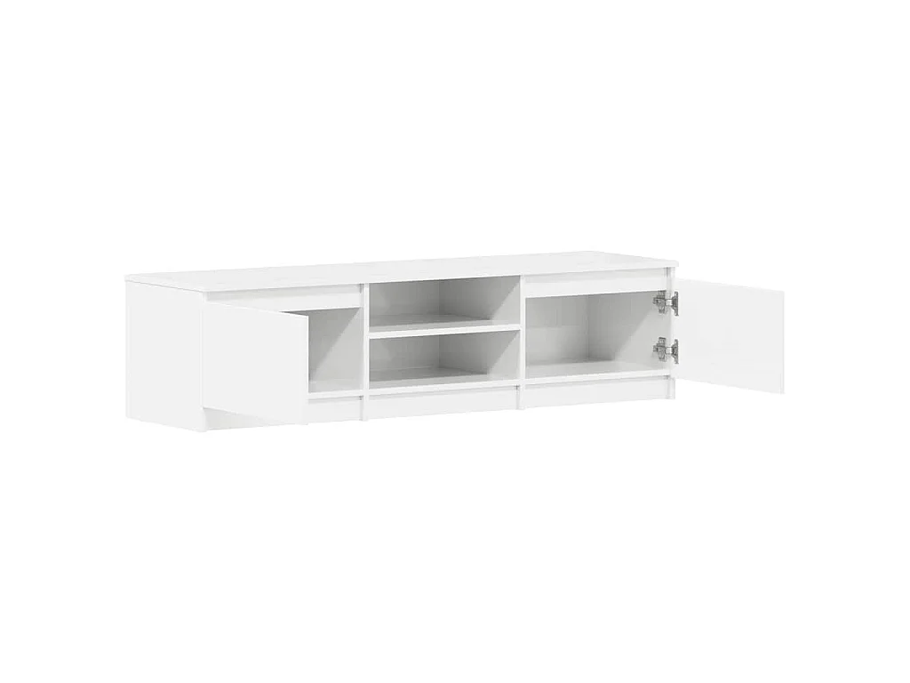Meuble TV blanc brillant 140x40x35,5 cm bois d'ingénierie