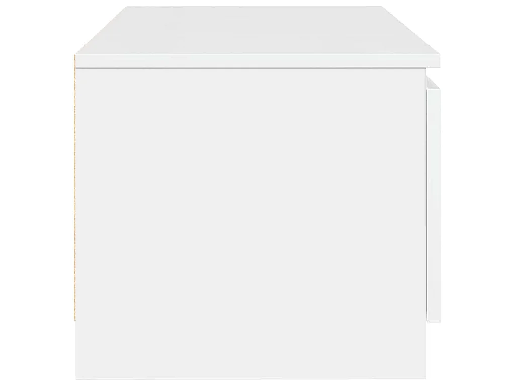 Meuble TV blanc brillant 140x40x35,5 cm bois d'ingénierie